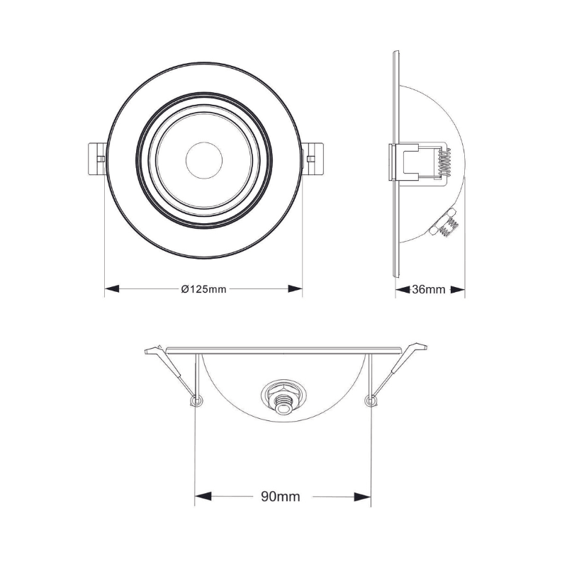Downlight OS CCT Profissional 3K/4K/6K 9W "3in1" 900lm Ø90mm - iLed7.com