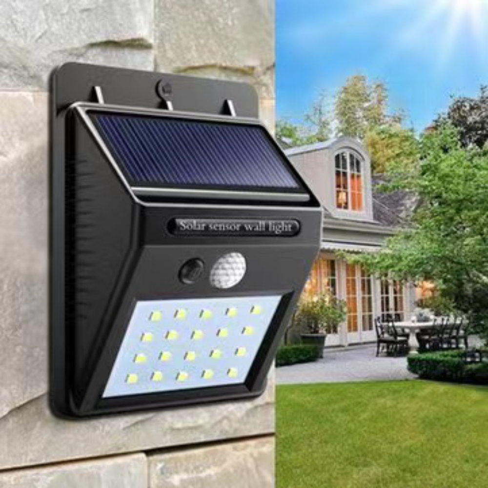 Aplique Solar P/ Parede Com Sensor 20W 200LM 6400K IP65
