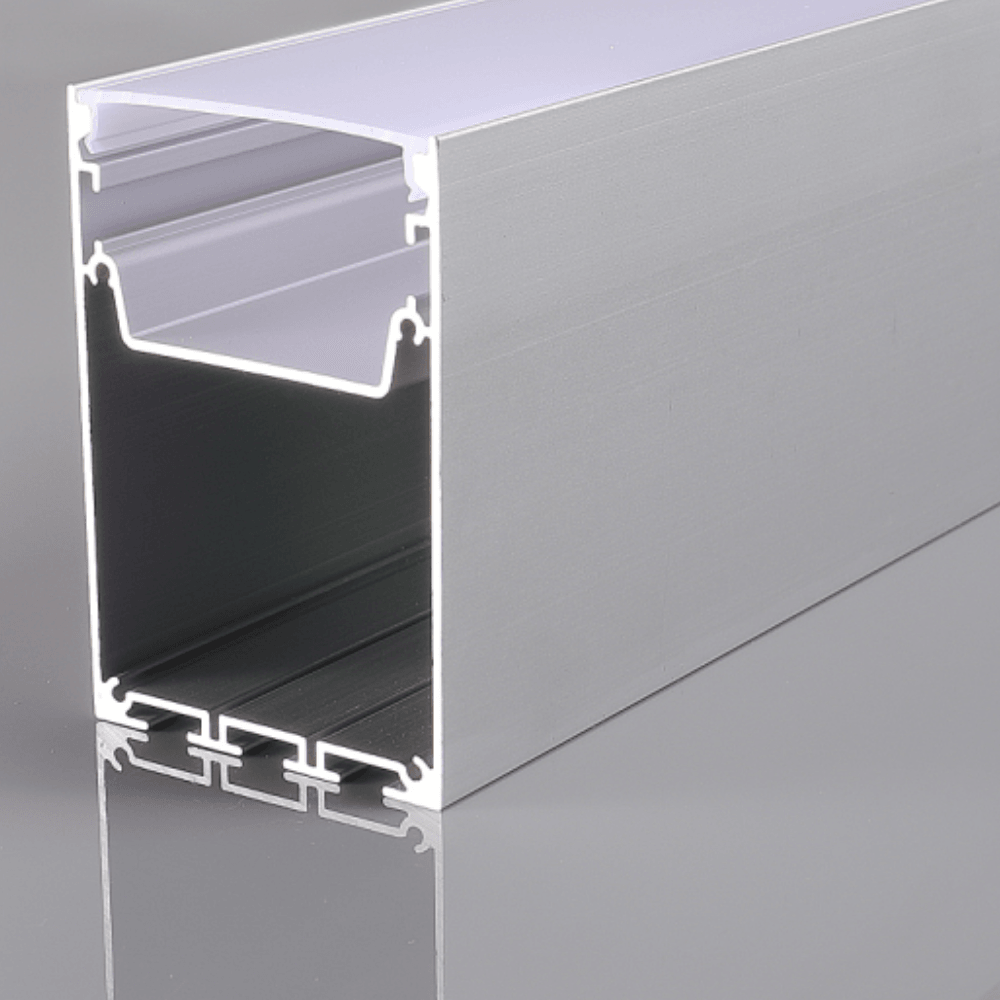 Perfil de Alumínio Retangular c/ Tampa 5075 2Metros p/ Fita LED - iLed7.com