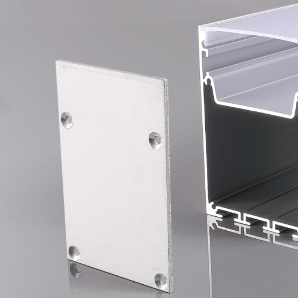 Perfil de Alumínio Retangular c/ Tampa 5075 2Metros p/ Fita LED - iLed7.com