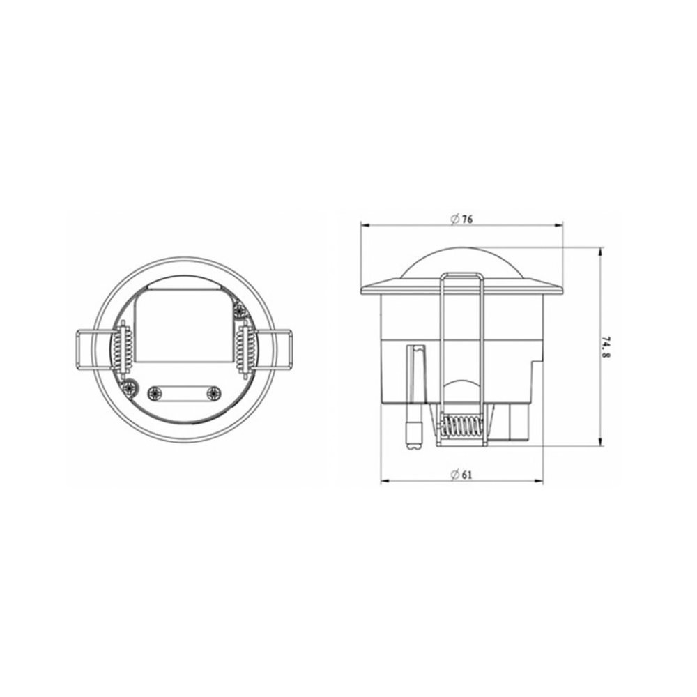 Sensor de Movimento Encastre Com Deteção de 360º Para Interior IP20