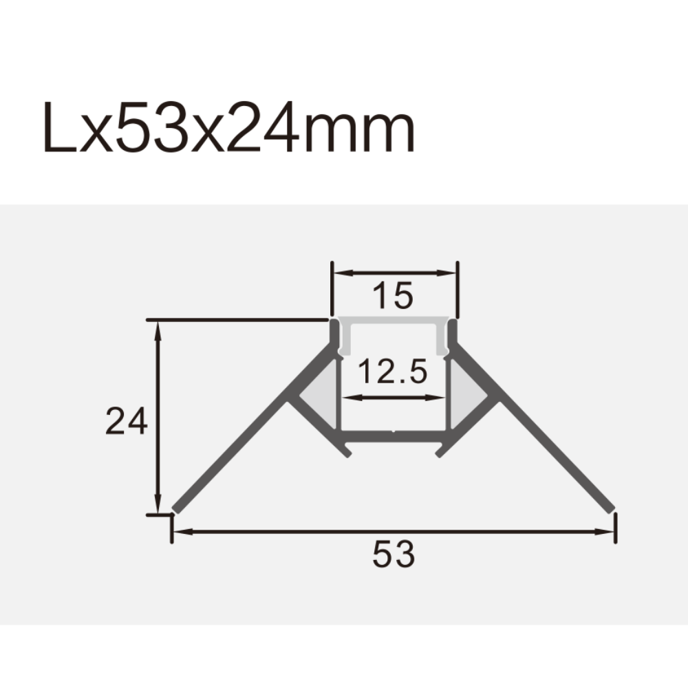 Perfil de Alumínio c/ Tampa 5324 2Metros p/ Fita LED - iLed7.com