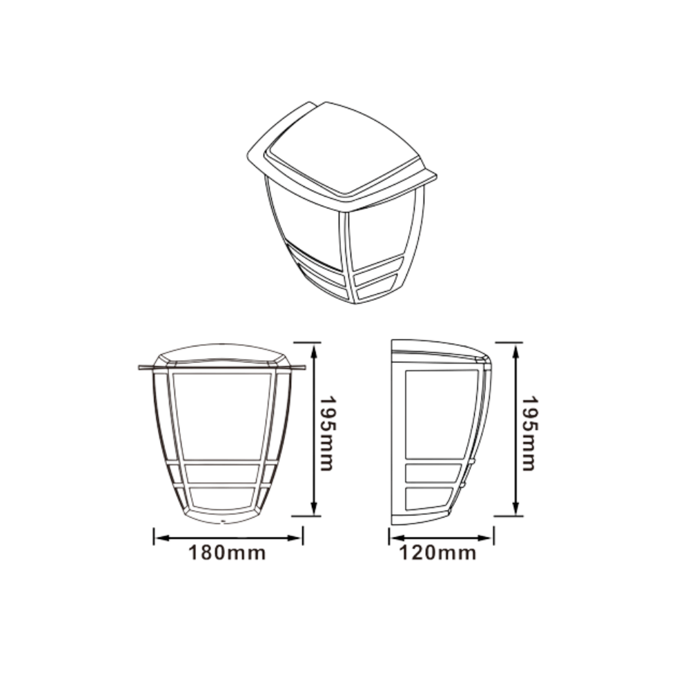 Aplique Exterior Cinza Jardim P/ Lâmpada E27 - iLed7.com