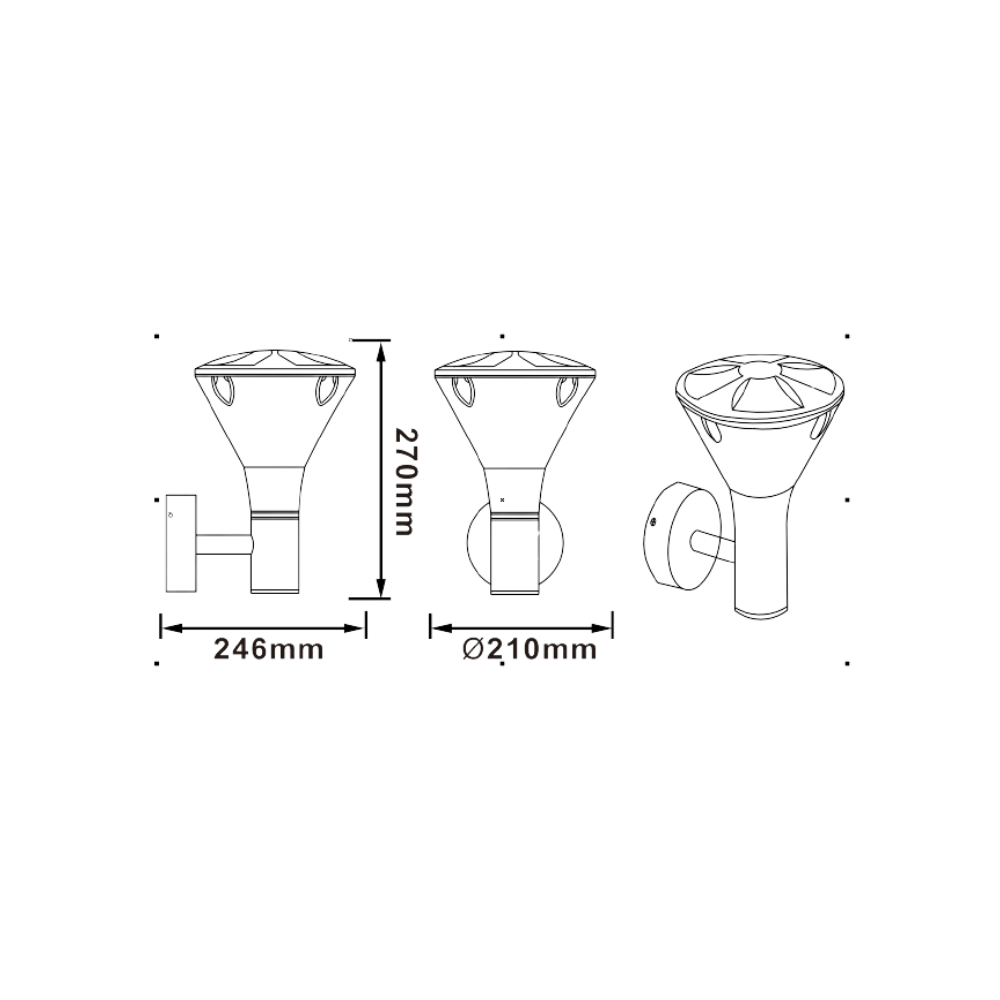 Aplique Exterior Parede Cinza P/ Lâmpada E27 - iLed7.com