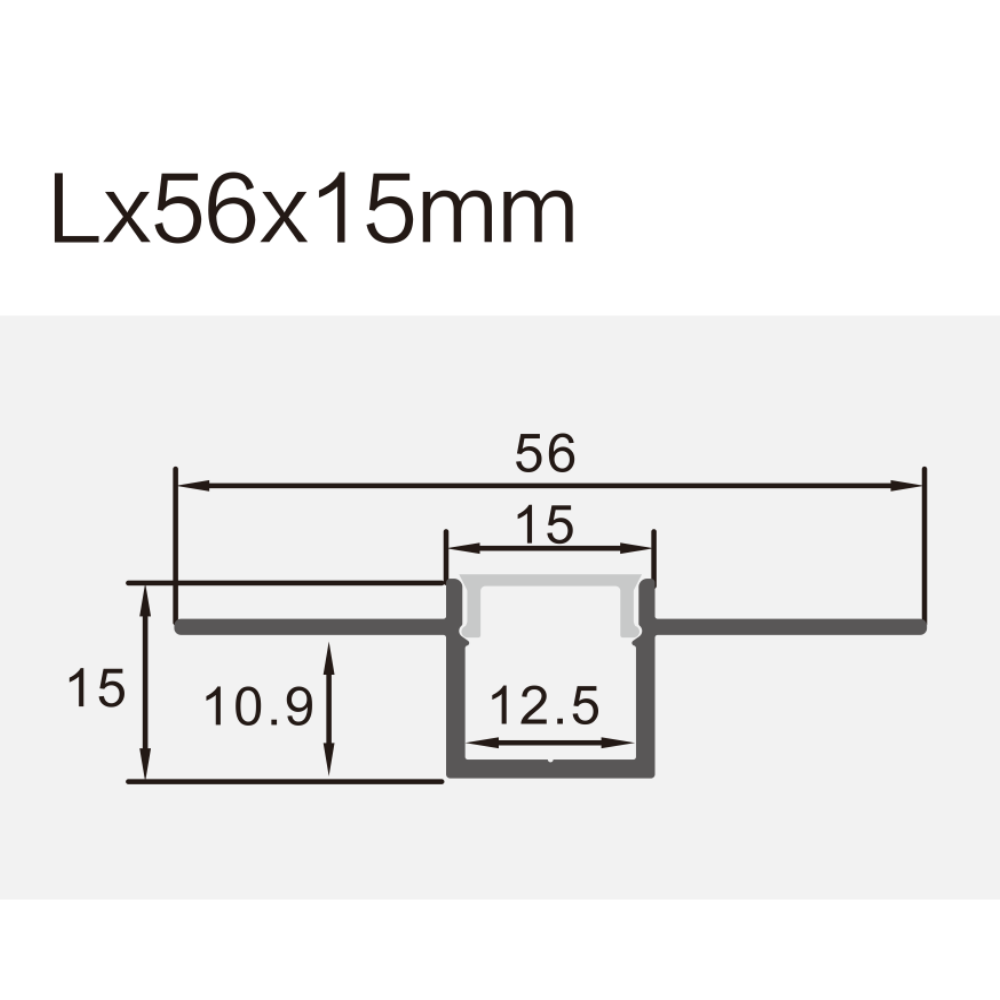 Perfil de Alumínio c/ Tampa 5615 2Metros p/ Fita LED - iLed7.com
