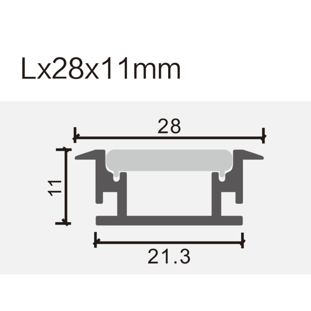 Perfil de Alumínio c/ Tampa 632B 2Metros p/ Fita LED - iLed7.com