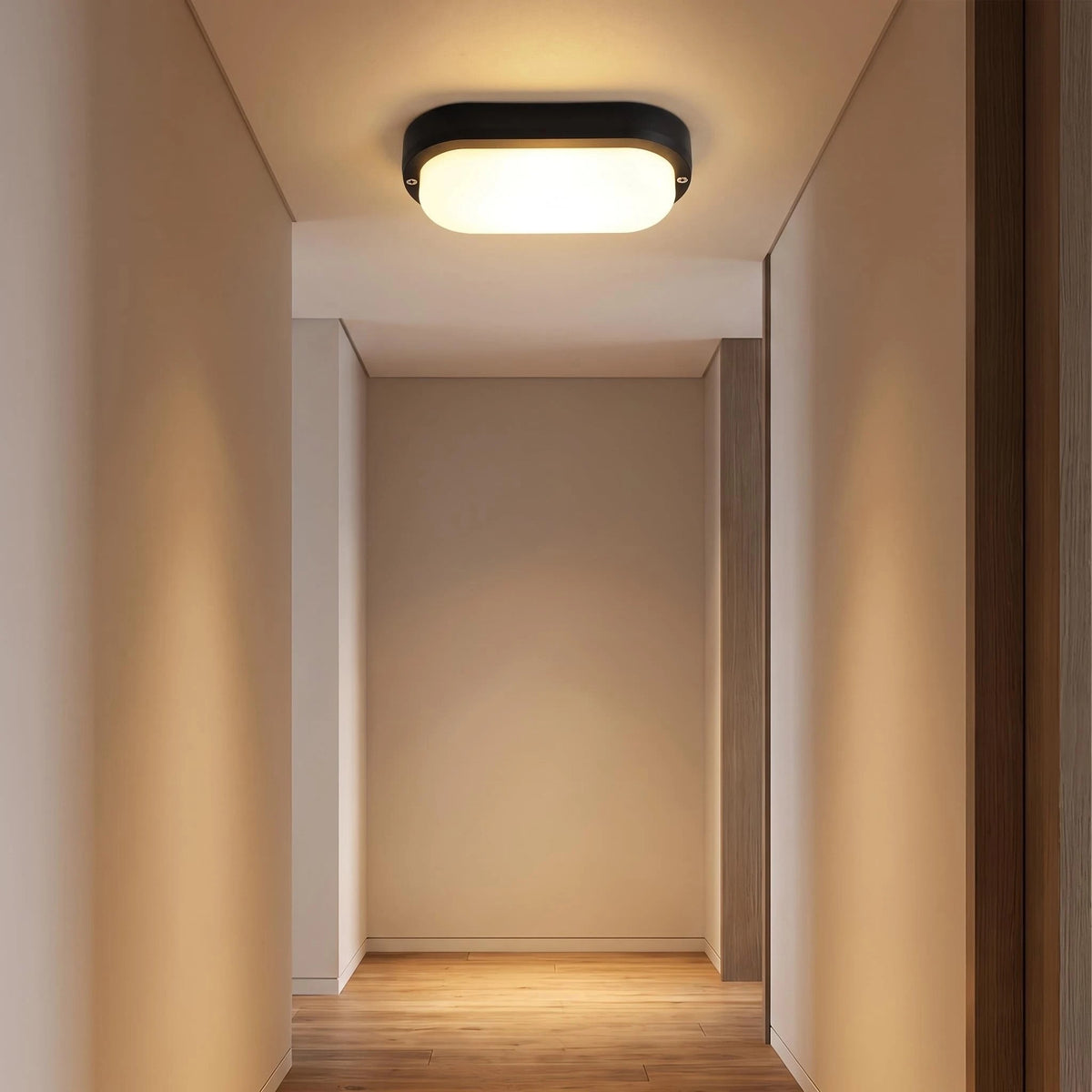 Aplique Oval 12W Preto 3000K 1200LM IP44 178*85*55mm LED7
