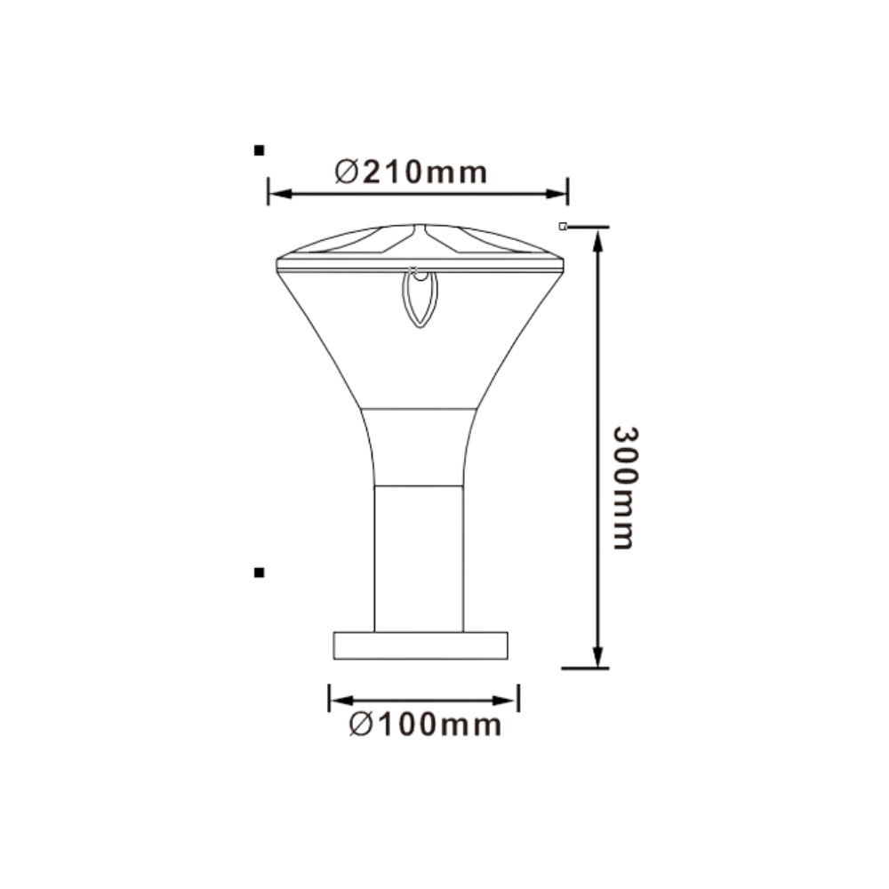 Poste Mini Jardim Cinza P/ Lâmda E27 IP54 - iLed7.com