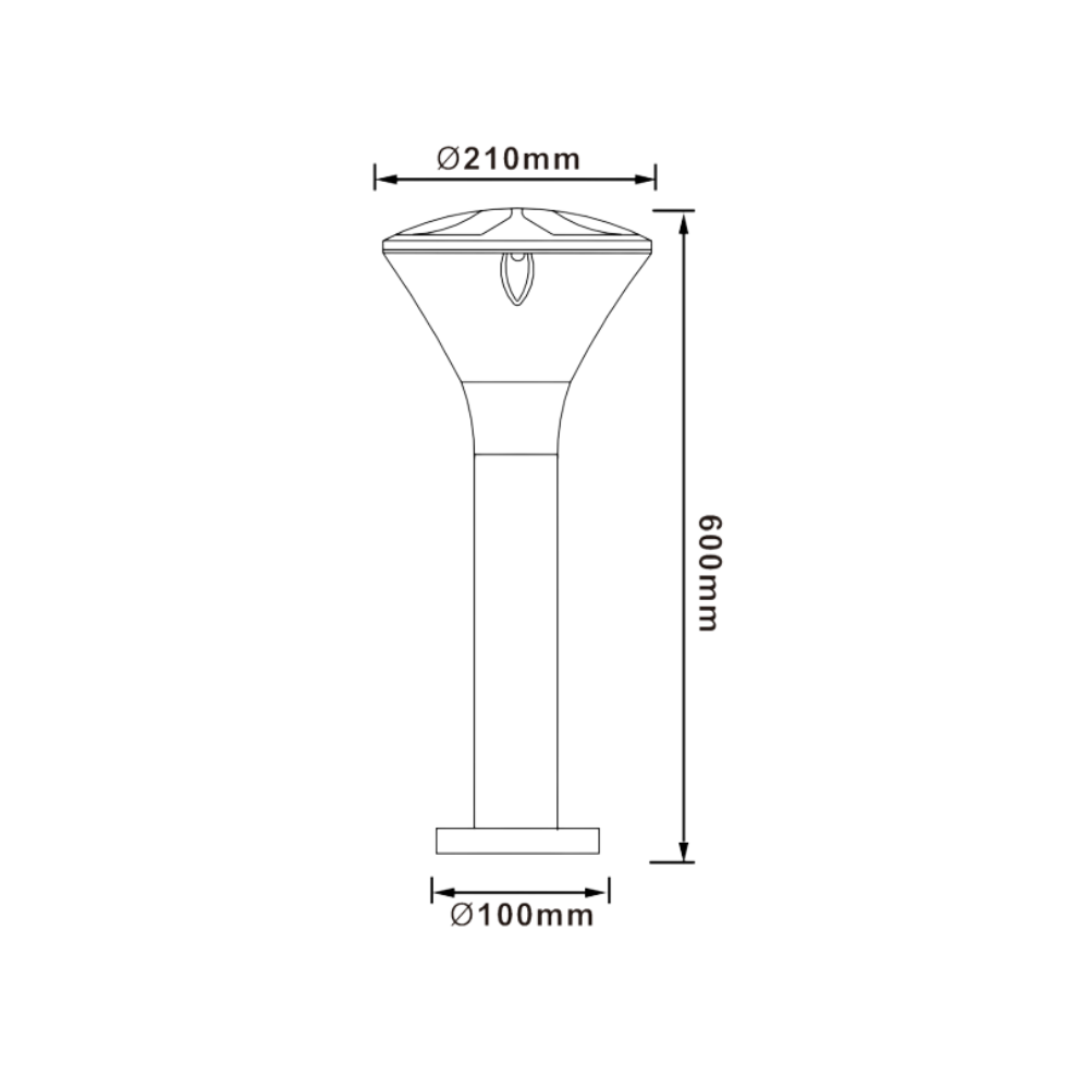 Poste Mini Jardim Cinza P/ Lâmda E27 IP54 - iLed7.com