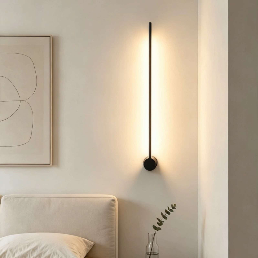 Aplique de Parede LED Linear para Cama 8W CCT Preto LED7
