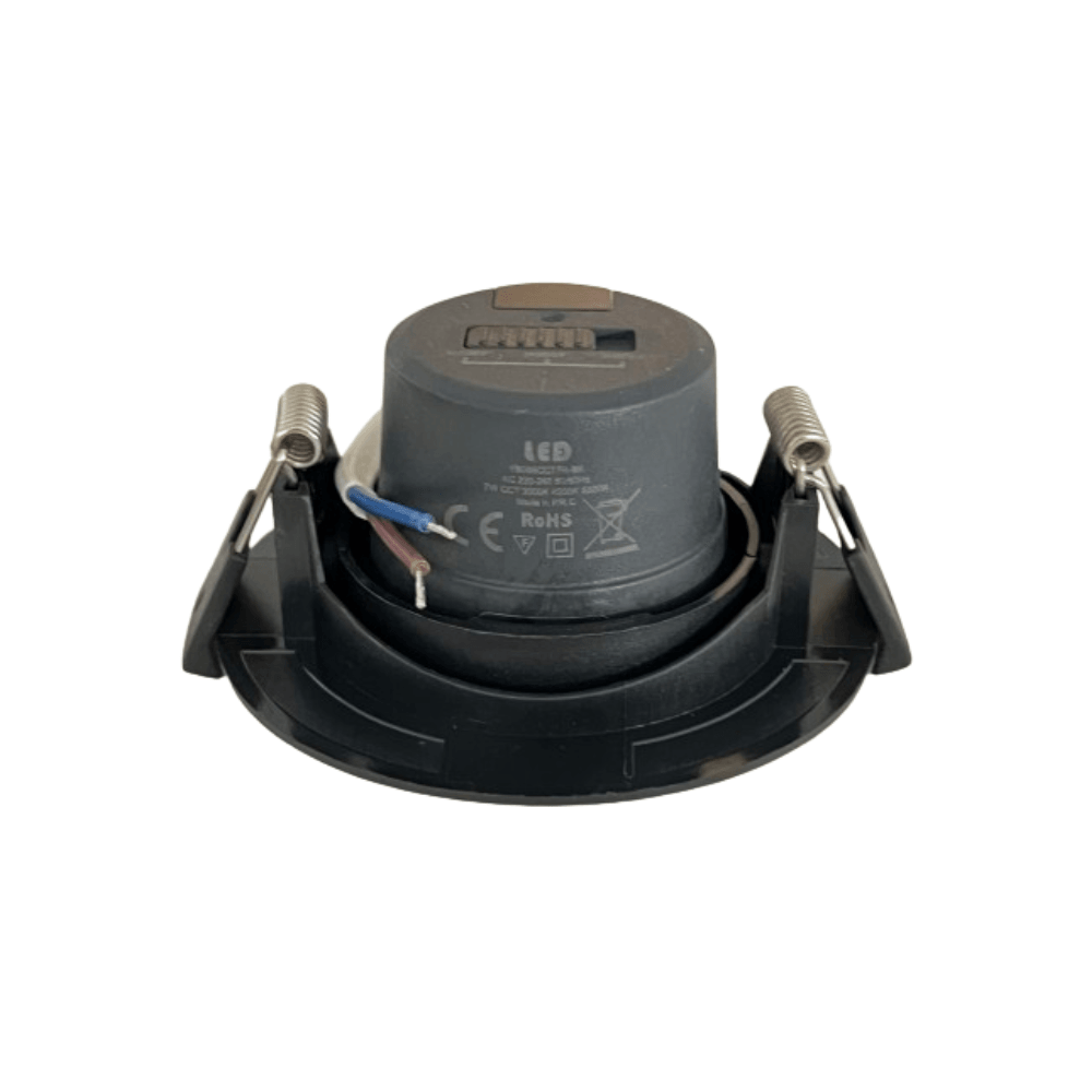 Downlight LED Redondo 7W Preto CCT 560lm Ø70mm - iLed7.com