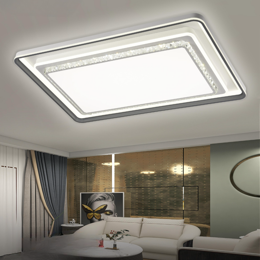 Candeeiro Cristal Retangular 400W 1100mmx750mm CCT - iLed7.com