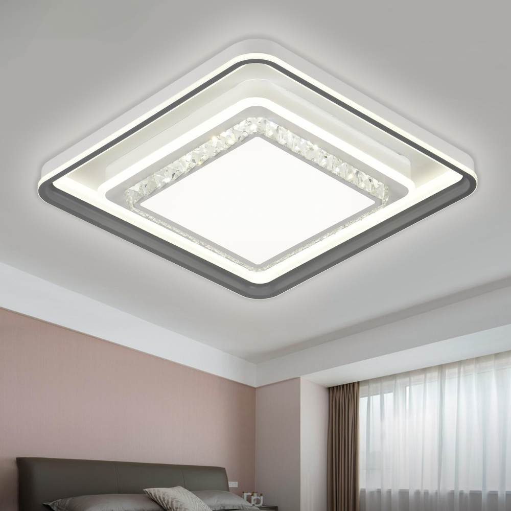 Candeeiro Cristal Quadrado 200W 550mmx550mm CCT - iLed7.com