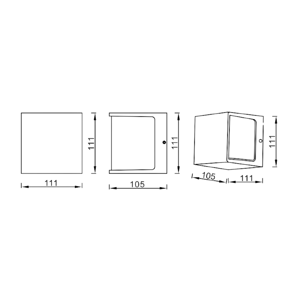 Aplique Cubo 10W 4000K 1000lm IP54 - iLed7.com