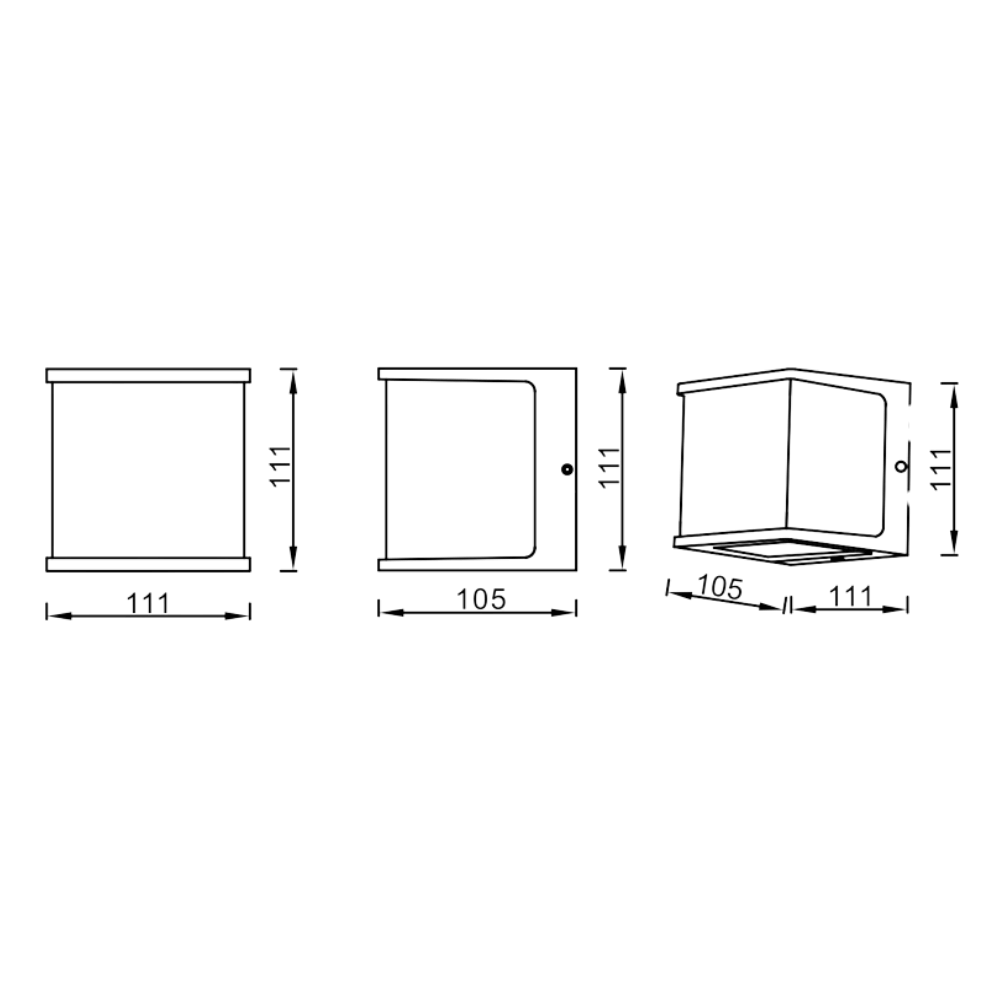 Aplique Cubo 10W 4000K 1000lm IP54 - iLed7.com