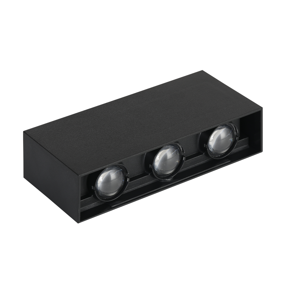 Aplique de Parede LED Retangular 6W 600LM 3000K Preto PVC IP65