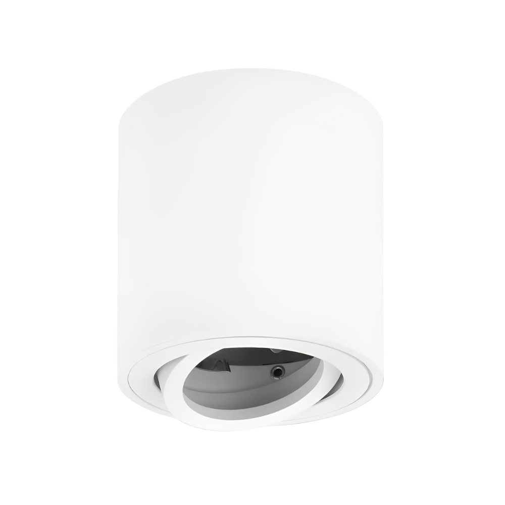 Aplique de Teto Cilindro Alumínio Branco Metal P/ Lâmpada GU10 LED7