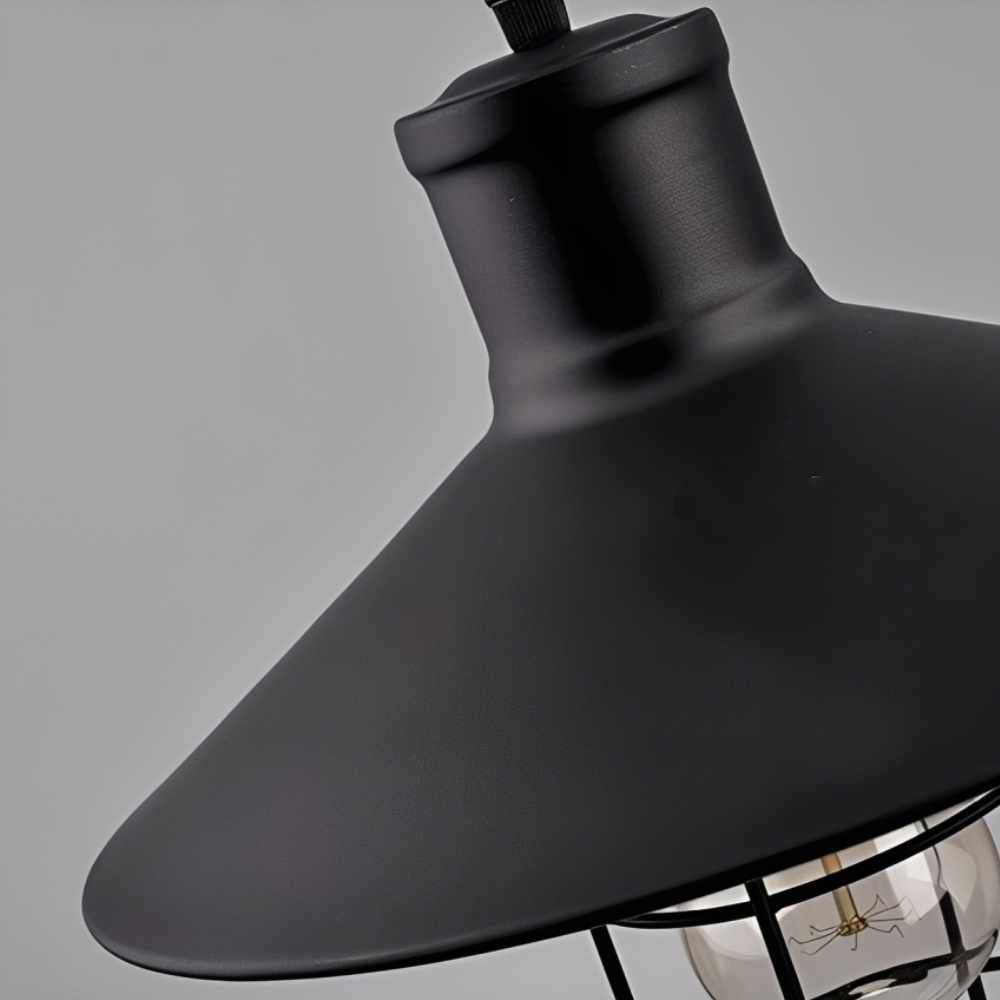 Candeeiro de Suspensão Preto P/ Lâmapda E27 Ø270mm*H270mm LED7