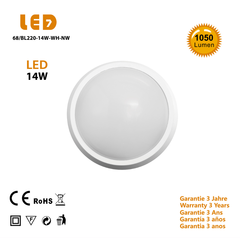 APLIQUE REDONDO LED 14W 1050LM 4000K IP54
