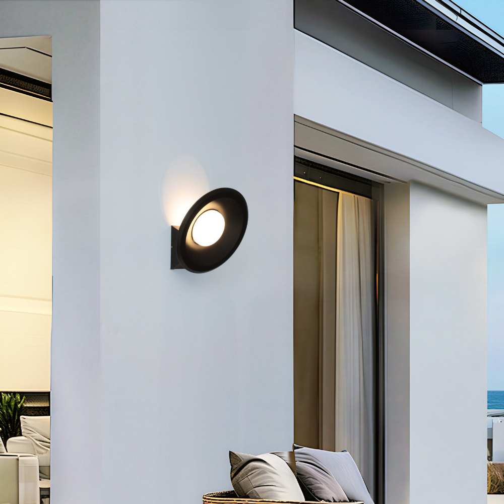 Aplique de Parede LED Redondo Preto 12W 1200LM 3500K IP20 LED7