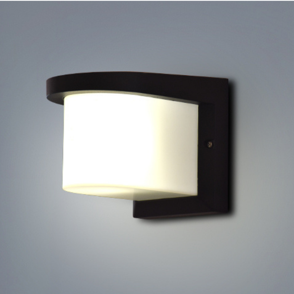 Aplique de Parede Oval Preto P/ 1 Lâmpada E27 IP65 LED7