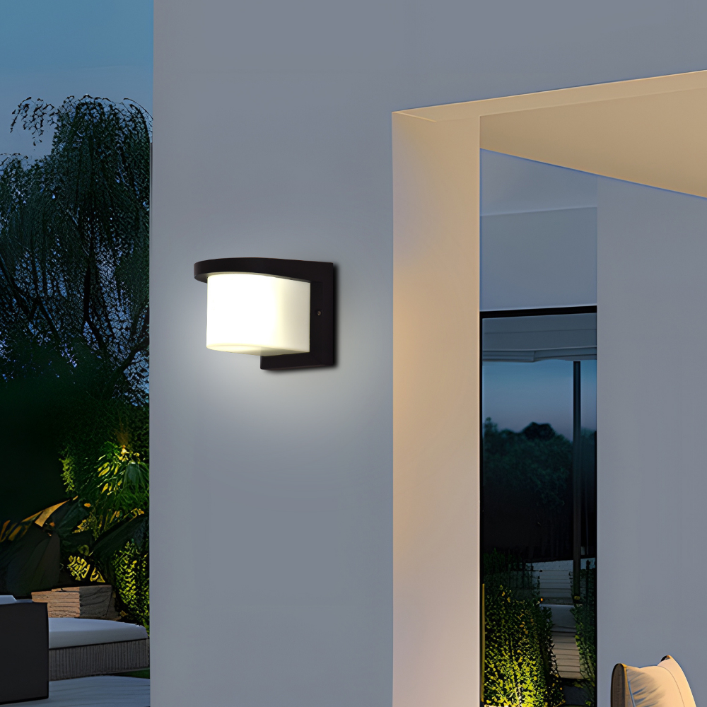 Aplique de Parede Oval Preto P/ 1 Lâmpada E27 IP65 LED7