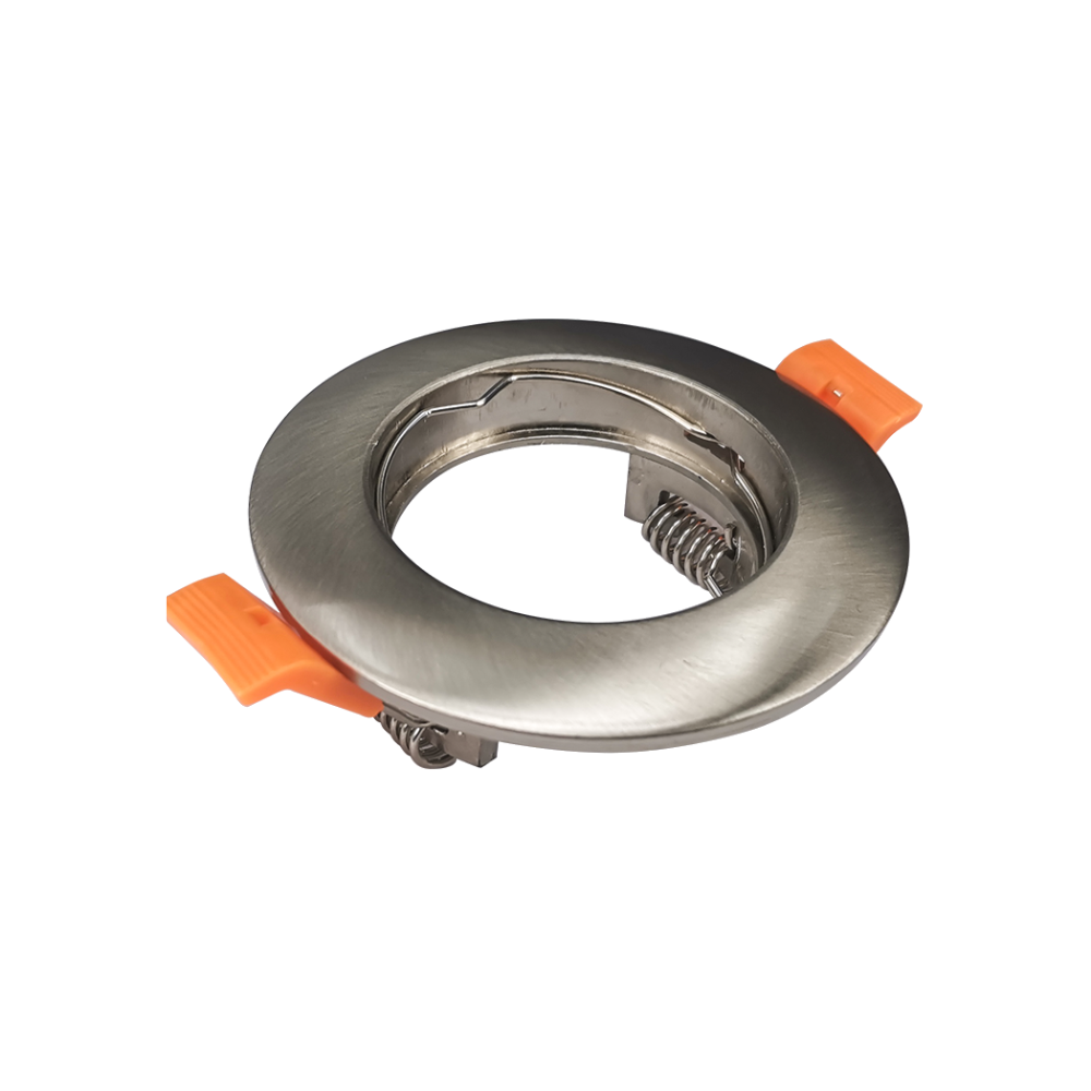 Aro Redondo Downlight Inox Fixo p/ Lâmpadas GU10 em Alumínio