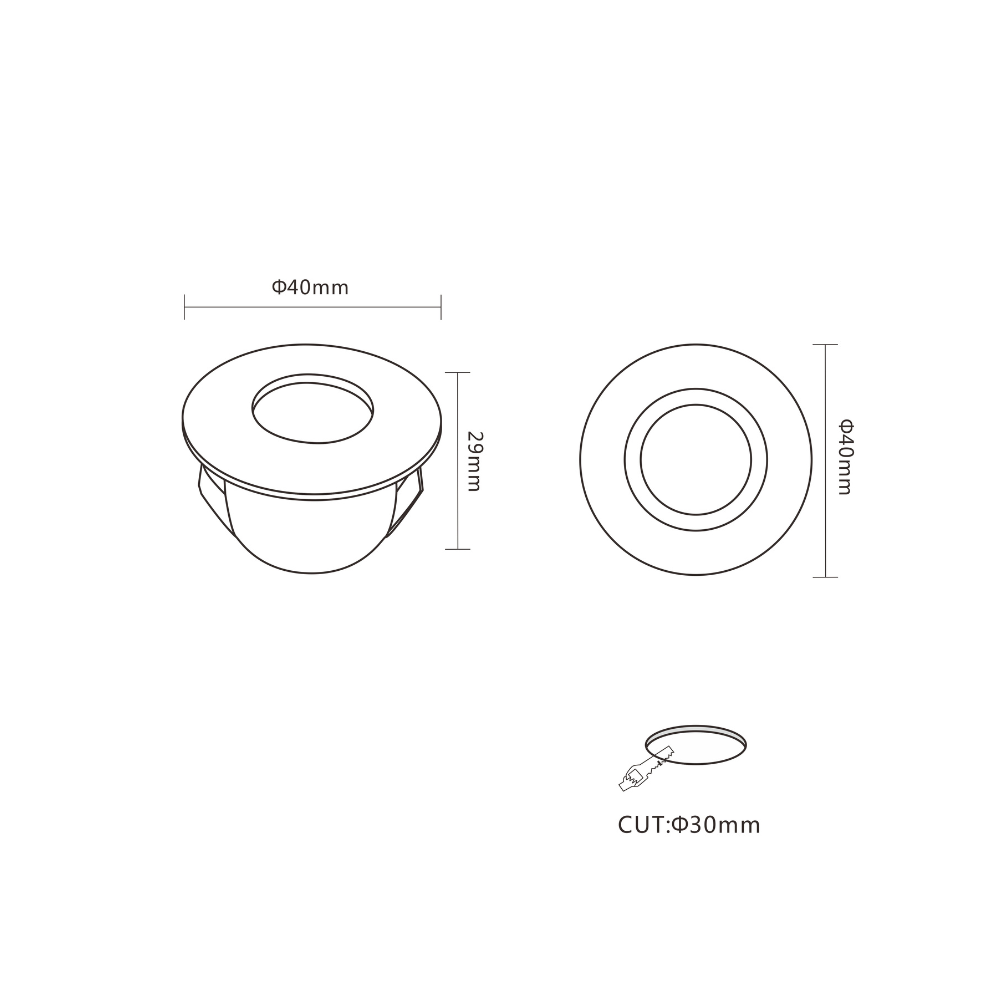 Balizador LED L2 3W 250lm COB OSRAM IP20 ARO BRANCO - iLed7.com