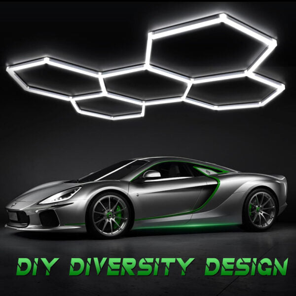 Luminária de Teto Toplight Hexagonal 5 Células 192W 6000K P/ Garagem Ginásio