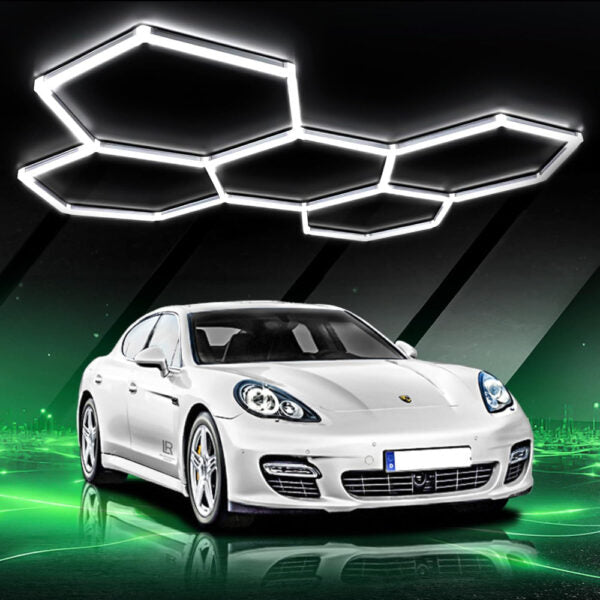 Luminária de Teto Toplight Hexagonal 5 Células 192W 6000K P/ Garagem Ginásio