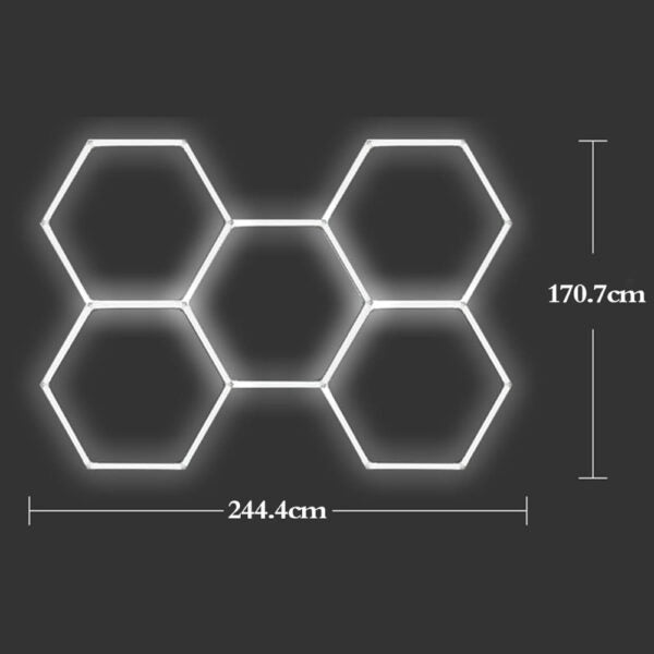 Luminária de Teto Toplight Hexagonal 5 Células 192W 6000K P/ Garagem Ginásio