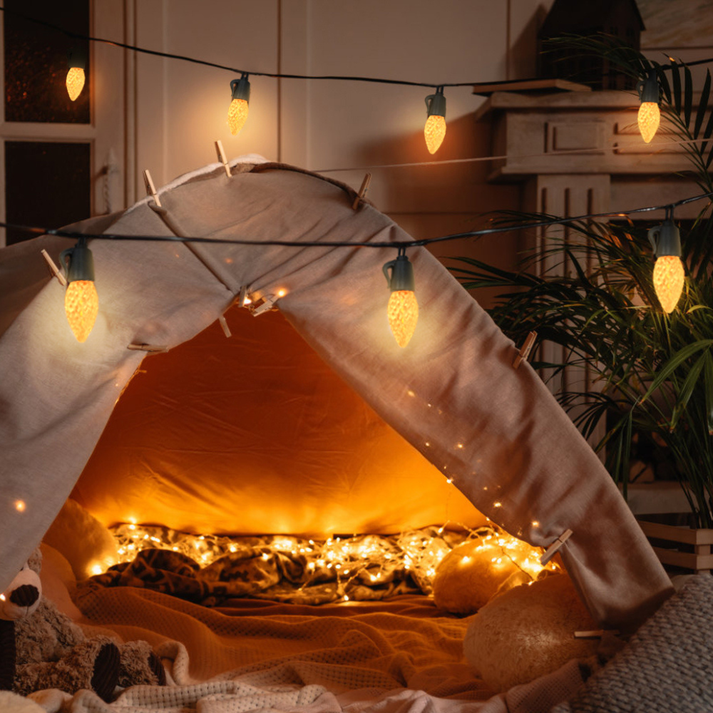 FESTOON LED C35C C/ COMANDO 20W 2700K 1600LM IP65 16M C/ 20 LÂMPADAS LED7