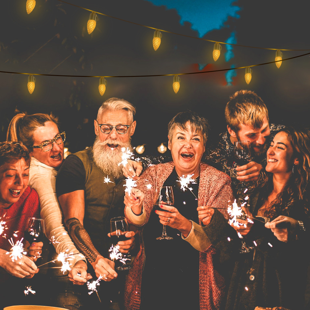 FESTOON LED C35C C/ COMANDO 20W 2700K 1600LM IP65 16M C/ 20 LÂMPADAS LED7