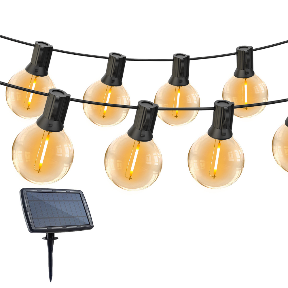 FESTOON SOLAR LED G40B C/ COMANDO 16W 2700K 300LM IP44 8M C/ 15 +1 LÂM. LED7
