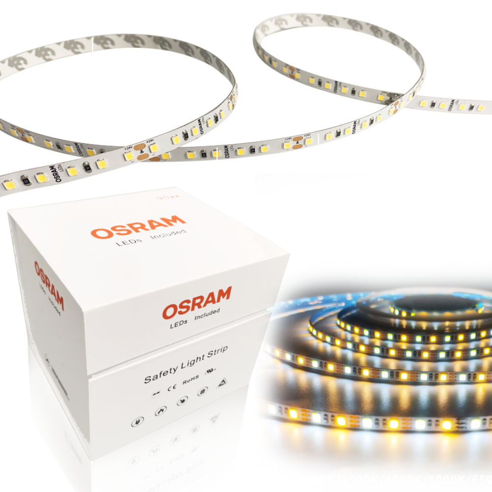 Fita LED 24V 10 Metros 2200K/3500K OSRAM 120LEDs/m 12W/m 8mm IP20 LED7