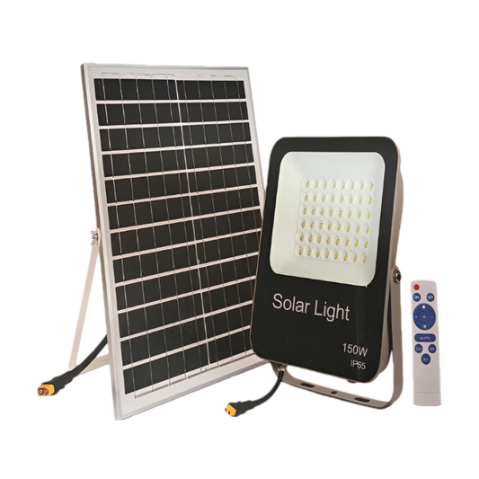 Projetor LED Solar c/ Painel Solar 150W 2200LM Sensor de Movimento IP65 LED7