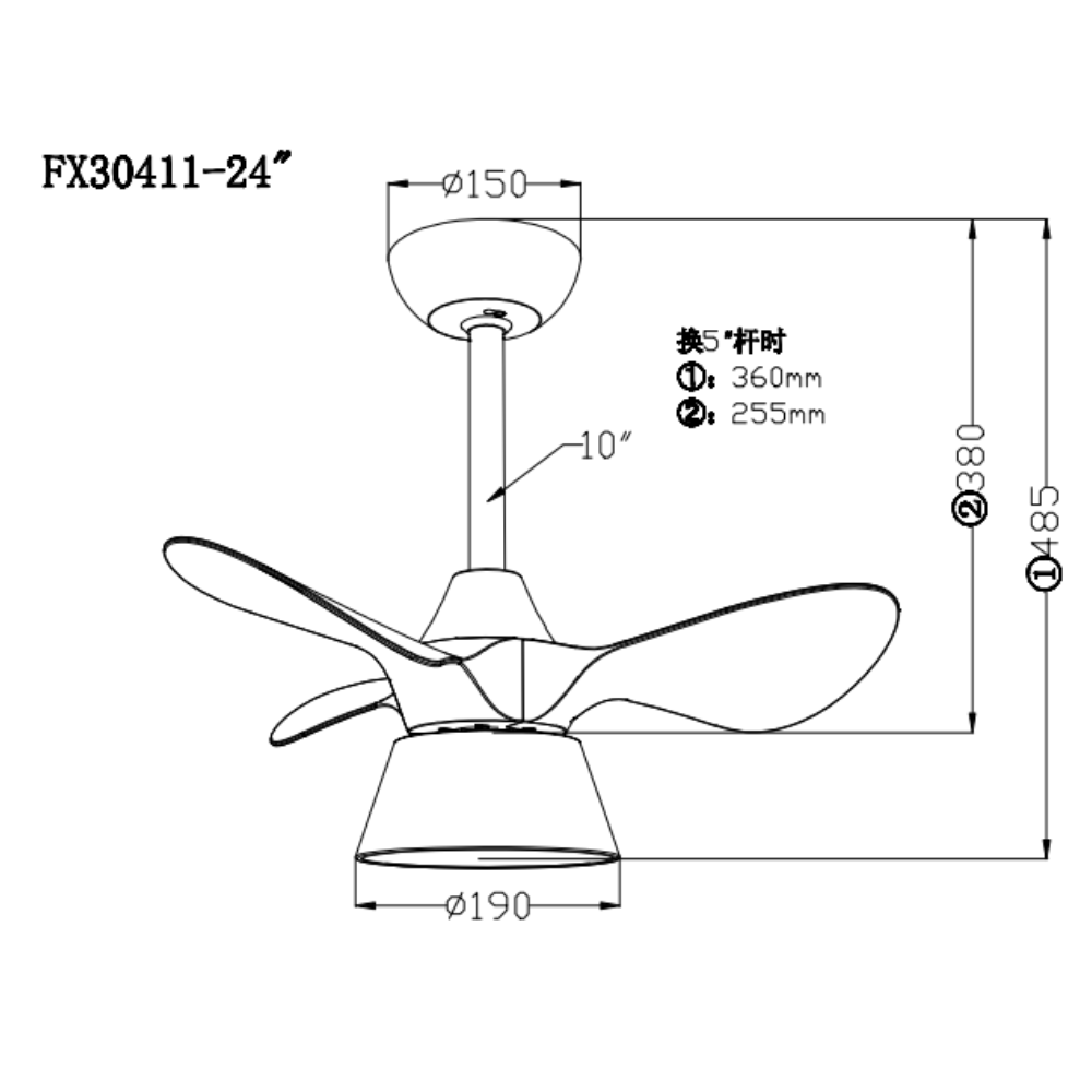 VENTILADOR LED PRETO 32W CCT C/ COMANDO LED7