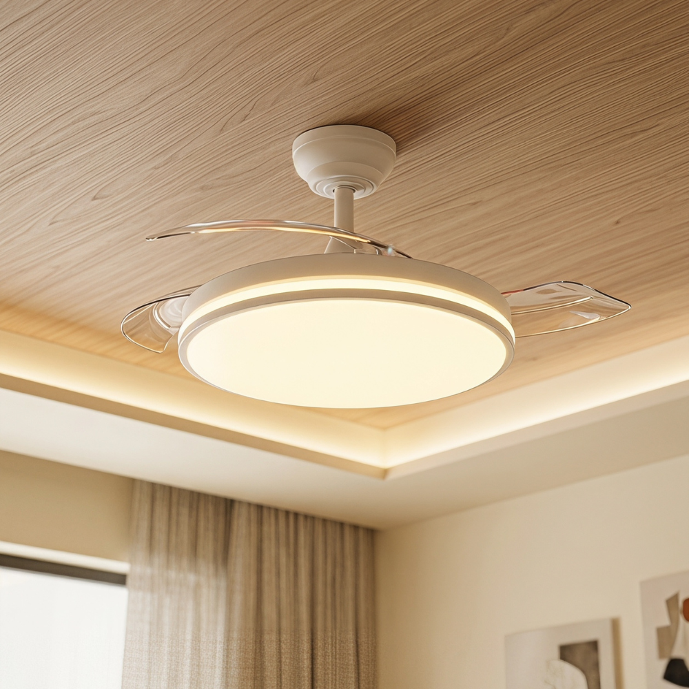 Ventilador de Teto LED 30W 3CCT Com Comando e 6 Níveis de Velocidades LED7