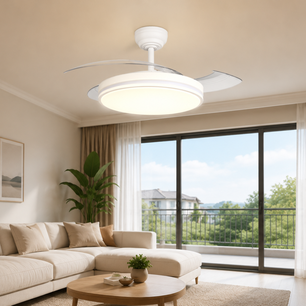 Ventilador de Teto LED 30W 3CCT Com Comando e 6 Níveis de Velocidades LED7