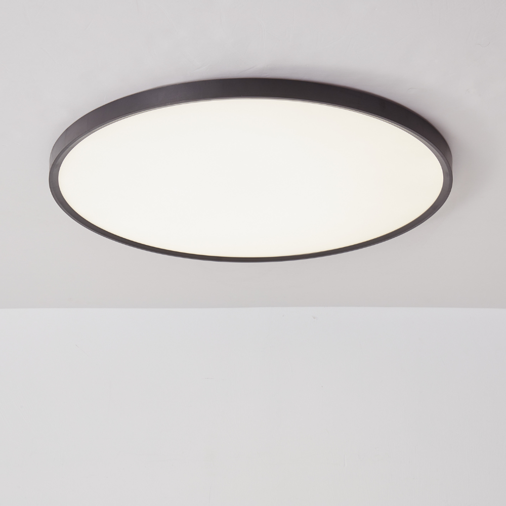 Plafon Slim Preto 40W 4000LM CCT Ø500mm IP44 LED7