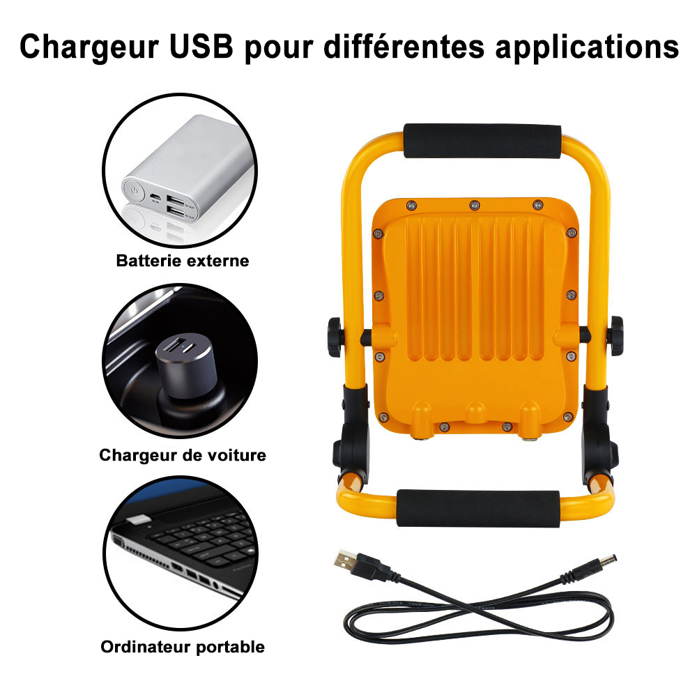 Projector LED Portátil *Tipo Obras* C/ Bateria Recarregável Via USB IP65 LED7