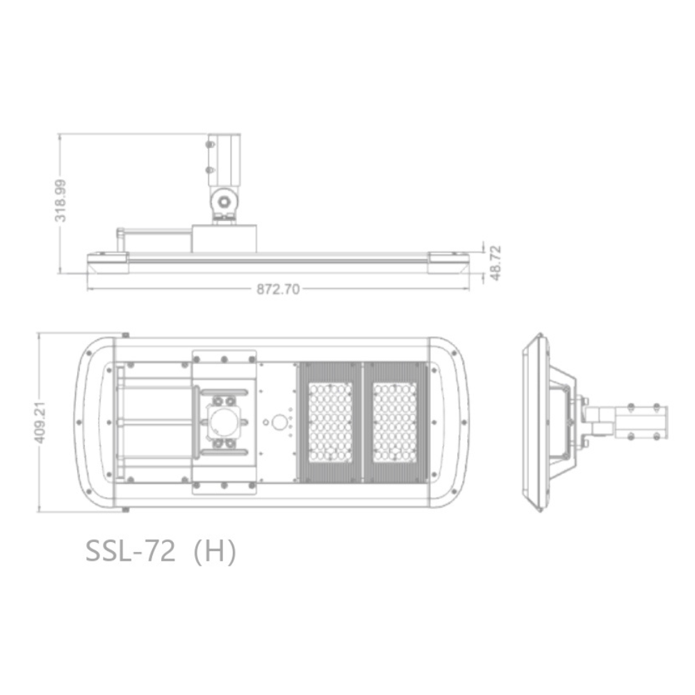 Projetor Solar Público SLL-72 4000K 40W 4000LM Limpeza Automática IP65 - iLed7.com
