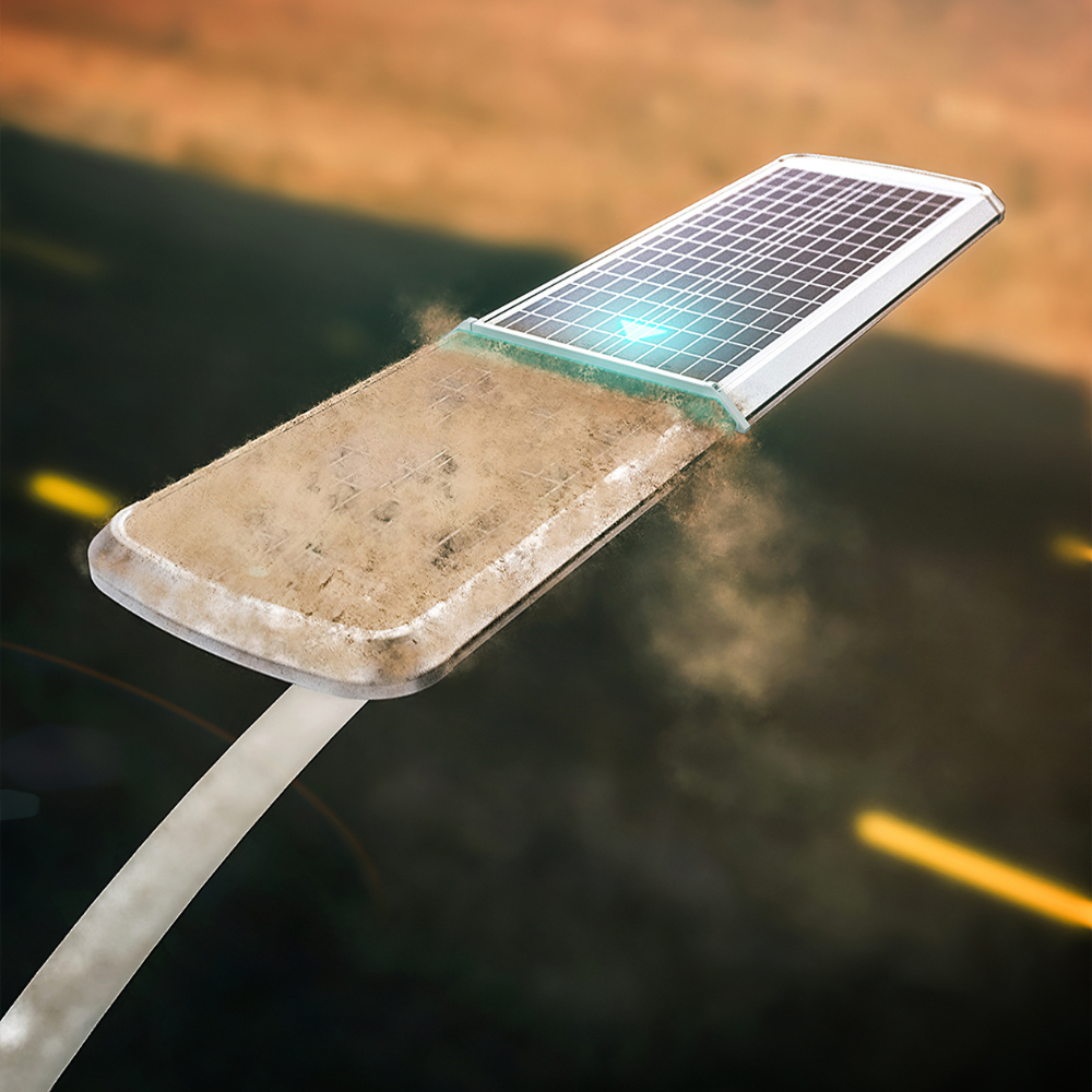 Projetor Solar Público SLL-72 4000K 40W 4000LM Limpeza Automática IP65 - iLed7.com