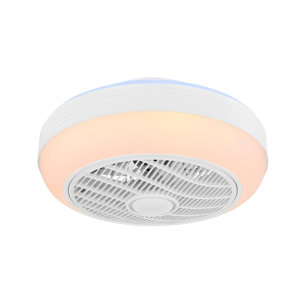 Ventilador LED Redondo 30W CCT+Azul C/ Comando Ø460mm IP20