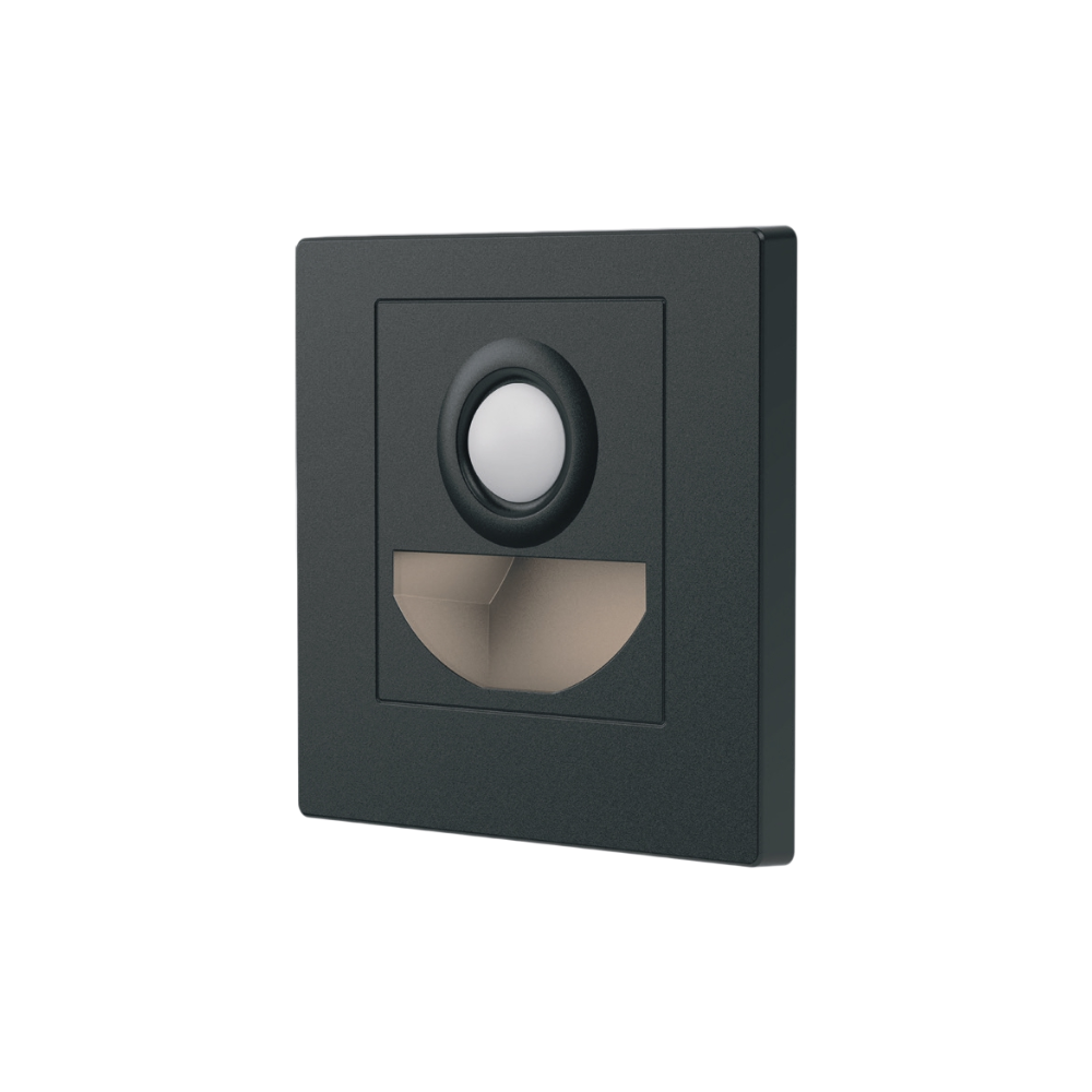 Balizador LED Quadrado Preto c/ Sensor 2W 200LM 120º IP20 88mm*88mm*H34mm
