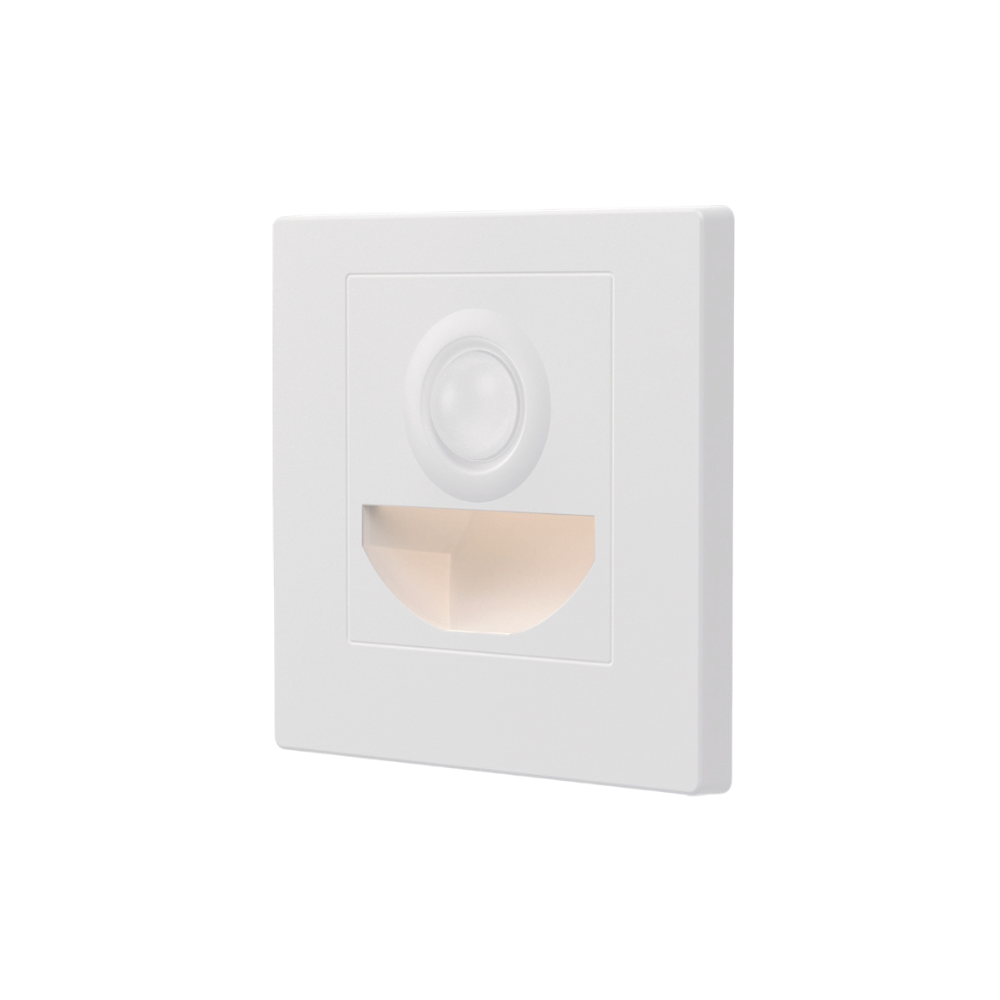 Balizador LED Quadrado Branco c/ Sensor 2W 200LM 120º IP20 88mm*88mm*H34mm
