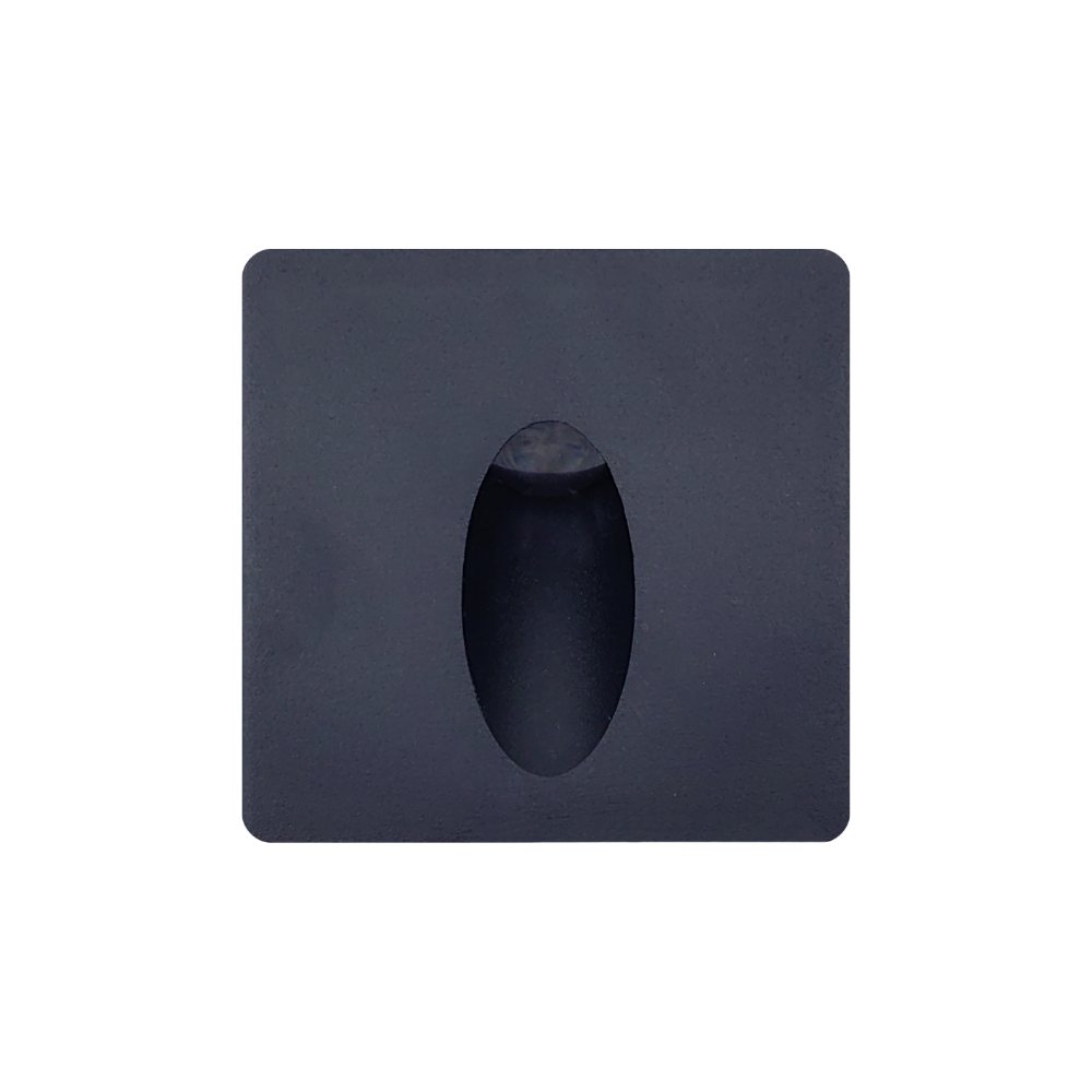 Balizador Quadrado LED Preto Para Escada CCT 3W 300LM 85mm IP65