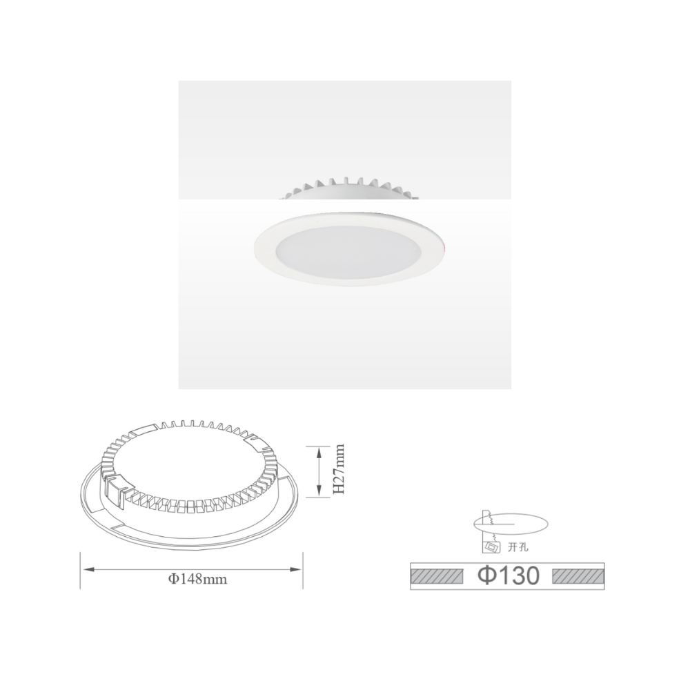 Downlight Redondo LED X308C 18W 4000K 1437lm IP44 Chip OSRAM - iLed7.com