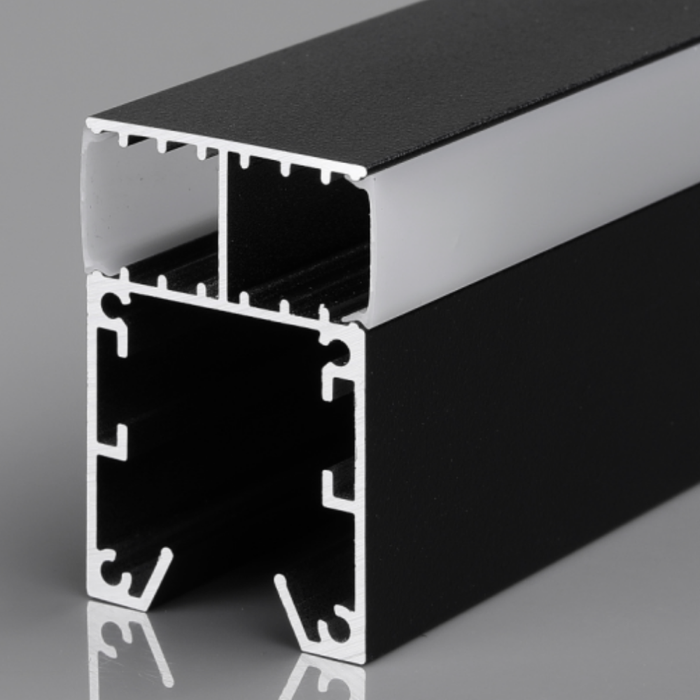 Perfil de Alumínio Retangular c/ Tampas BD2 2Metros p/ Fita LED - iLed7.com