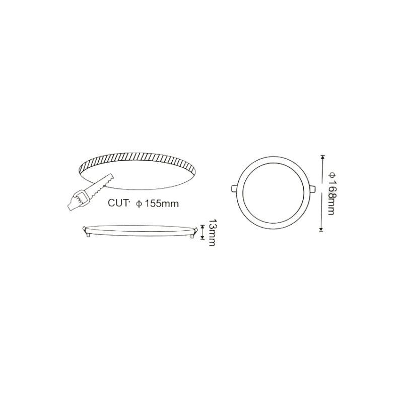 Painel Led Redondo Encastrar 12W 950lm - iLed7.com